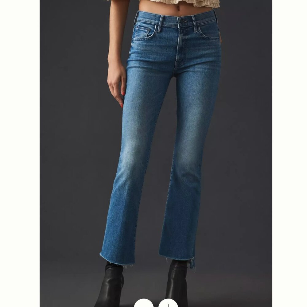 LIKE NEW MOTHER The Insider Crop Step Fray Jeans in Sorry I'm Staring